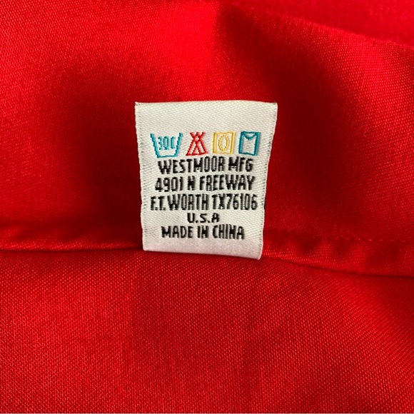 Panhandle Slim Red Floral Embroidered Western Pearl Snap Button Shirt, Women Med - Picture 9 of 10